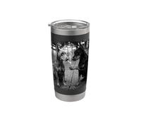 Edgy Doberman Pinscher Dogs Smoking Noir Blanc Urban Gobelet isotherme en acier inoxydable double paroi