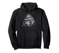 Edgy Gorilla Smoking Cigarette Gravure Style Primate Art Sweat à Capuche