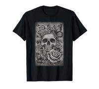 Edgy Gothic Skull Queen Serpent Crown Tatouage Design T-Shirt