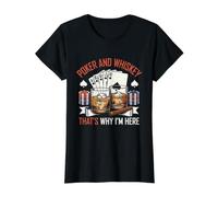 Edgy Poker and Whiskey That's Why I'm Here Casino Humour T-Shirt Graphique avec Valeur