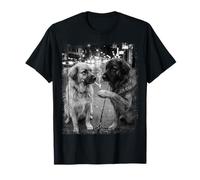 Edgy Urban Leonberger Dogs Scène de Rue Noire et Blanche T-Shirt