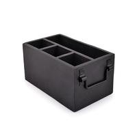 EDHAS Panier à couverts en bois de manguier à 4 compartiments avec porte-serviettes, Panier Rangement Organisateur Cuisine, pour cuisine, salle à manger, pique-nique (25,4 x 15,2 x 12,7 cm)