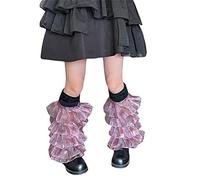 Edhomenn Chaussettes longues en tricot Lolita pour femme - Jambières en tricot Harajuku - Chaussettes japonaises Kawaii Y2k - Couvre-jambes élastiques - Chaussettes décontractées, 19 Violet, taille