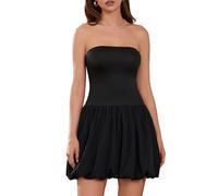 Edhomenn Mini robe bustier pour femme - Couleur unie - Style années 2000 - Style streetwear, 04 Noir, XL