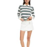 Edhomenn Polo rayé à manches longues pour femme - Style vintage Y2K - Col à revers - Style décontracté - Streetwear - Rugby - Vêtements de printemps et d'automne, Vert (02), XL