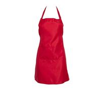 Edhomenn Tablier de cuisine pour homme et femme avec poche - Réglable - Uni - Imperméable, 01 Rouge, taille unique