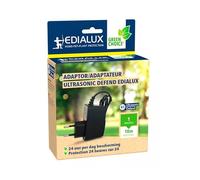 Edialux Adaptateur Secteur pour répulsifs ultrasoniques Animaux, Alimentation 230V, câble 1 m et rallonge 10 m, pour Chats Chiens Oiseaux, Plug and Play, Usage abrité, Noir