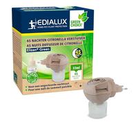 Edialux Diffuseur électrique Liquide Anti Moustique à la citronella, Prise écoresponsable avec Recharge, Protection Naturelle de 45 Nuits, sans Danger pour Les Enfants