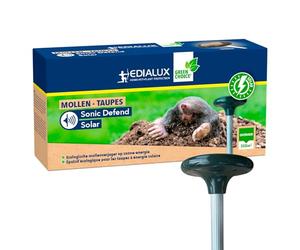 Edialux Répulseur Solaire pour Taupes avec Sons et Vibrations système répulsif ultrasonique écologique pour Jardin Protection Jusqu’à 350 m² résistant aux intempéries