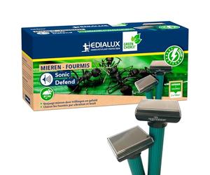 Edialux Repulsif Fourmis Solaire Lot de 2 pour Exterieur, Vibrations et impulsions sonores Contre Les Fourmis, Protection de Jardin resistante aux intempéries avec Couverture de 800 m2