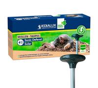 Edialux Répulsif Solaire Anti-Taupe pour Jardin, Dispositif écologique d’éloignement des nuisibles, Vibration sonore et Ultrason pour pelouse extérieure, Protection Efficace et résistante aux