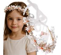 EDIBAZZAR | bandeau enfant or tiare couronne zircon blanc perles
