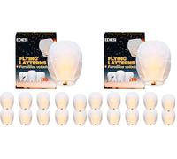 Ediesi, Lanterne Volante, 10 Unités, 100% Biodegradable, Lampion Papier, Chinoise, Sky Lanterns, avec un Feutre pour Écrire les Souhaits, Blanc (Lot de 2)