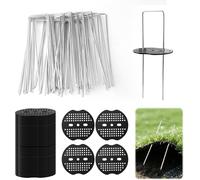 Ediesi Weed Control Weed Ground Pegs With 50 Washers,Stable Tent Pegs For Garden,Mulch And Artificial Grass (150 X 40 X 3 Mm)