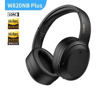 Edifier Casque Antibruit Sans Fil Hi-Res, Bluetooth Léger, W820NB Plus, 43dB ANC, Codec Sat AC, 49h Autonomie ¿ Noir