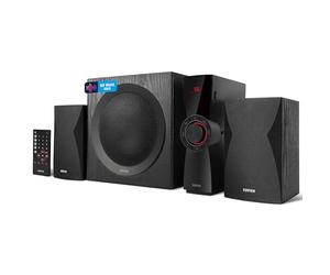 Edifier CX7 - Pack d'enceintes multimédia 2.1, 69W, avec Bluetooth V5.0, subwoofer de 21 cm (8 Pouces) et télécommande Infrarouge : Parfait pour la télévision, Le PC, l'ordinateur Portable, etc.