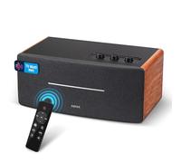 Edifier D12 - Haut-Parleur de Bureau Bluetooth stéréo intégré - Haut-Parleur sans Fil pour Ordinateur de Bureau - 70 Watts RMS avec Sortie Ligne subwoofer, Bois