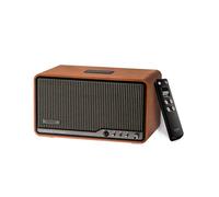 Edifier Enceinte S300 Retro Édition - Son Hi-Res 80W(RMS), Bluetooth 5.4 & WiFi Multiroom (AirPlay 2) - Commandez sans Fil Via Filaire - Aux/USB-C - Télécommande - Marron