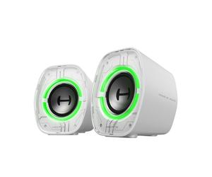 Edifier G1000 II Enceinte PC Gamer de Bureau: Haut-Parleur Large Bande 2.5" et Basses Améliorées, RGB Dynamique, Modes Jeu/Musique/Film, Bluetooth/USB-C/AUX, Enceintes pour PC, PS5, Switch - Blanc