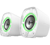 Edifier G1000 II Enceintes de bureau gaming - Haut-parleur pleine gamme - 2,5 pouces, basses renforcées, Bluetooth 5.4, USB-C, AUX, 9 modes d'éclairage RGB - Blanc