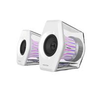 Edifier G2000 Pro-Enceintes PC Gaming 2.0(Peak 64W) avec Éclairage RGB TempoFlow™ 270°, Son Surround Virtuel 7.1-Bluetooth 5.4/USB-C/AUX-Compatible PC, PS5, Xbox, Mobile-Haut-parleurs Gamer-Blanc