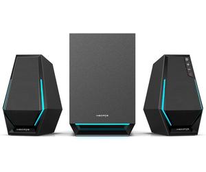 Edifier Hecate G1500 MAX, Enceinte PC gaming 2.1, 60 W, avec sortie caisson de basses, éclairage RGB, Bluetooth 5.3/USB/USB-C/AUX 3,5 mm - Noir