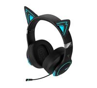 Edifier Hecate G5BT Cat Casque Gaming sans Fil, Micro Anti-Bruit, Oreilles de Chat Magnétiques, Audio Hi-Res Effets Sonores H+, Lumière RGB, Bluetooth et Câble 3,5mm pour PC PS4 PS5 Téléphones Switch