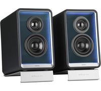 Edifier QR65 Enceinte pour Moniteur au Design Actif (70 W) avec Effets Lumineux RVB, 3 Ports de Charge Rapide USB TurboGaN et Sortie Caisson de Basses, Noir