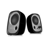 EDIFIER R12U - Kit d'enceintes 2.0 bureau USB Noir (4 Watts) Avec port Bass Reflex Port, Prise jack pour casque et bouton de réglage du volume