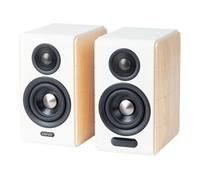 Edifier S880DB MKII - Haut-Parleur Haute Qualité, LDAC, BT 5,3, Télécommande, 2-Voies, avec Fil &sans Fil 88 W, Blanc & Bois, Application