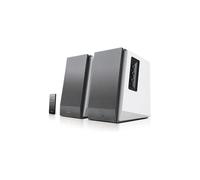 Edifier R1700BT Enceintes de Bibliothèque Bluetooth Actives - Moniteurs de studio actif à champ proche - d’haut parleurs alimentées 2.0 avec coffrage en bois blanc/argenté - 66 watts RMS