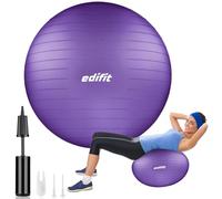 EDIFIT, Ballon Grossesse, 55, 65 et 75, Swiss Ball, Gym, Pilates, Gonfleur Inclus, Fitness Materiel, Gymnastique, Yoga Accessoires (65 cm, Violet)