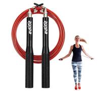 Edifit, Corde a Sauter Sport, 3 Mètres, Poignée de 165 mm, Réglable, Sport Maison, pour Hommes et Femmes, Fitness, Boxe, Crossfit, Entraînement (Rouge et Noir)