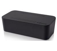 edihome Boîte de Rangement Câble et Cache Multiprise - Boîte Cache Câble pour Bureau et TV, Range-fils en ABS avec Ventilation, 32x12x12 cm (Noir)