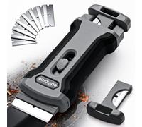 edihome, Grattoir Plaque Vitrocéramique et Induction, Racloir Vitrocéramique et Cuisine, avec 15 Lames de Rechange en Acier Inoxydable, pour Four (Gris)