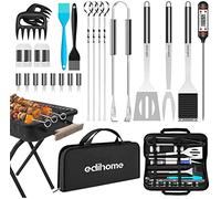 Edihome, Kit Barbecue, Ustensiles Barbecue, Ensemble d'accessoires de 25 pièces, Professionnel, Acier Inoxydable, Cadeau d'homme, Étui de Gril de Qualité Supérieure.
