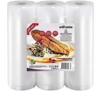 Edihome, Sac Sous Vide Alimentaire, 3 Rouleau, 20x300cm, Sachet, sans BPA, Sous Videuse Alimentaire, Conservation, pour le Cuisine, Plastique (20x300cm)