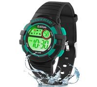 Edillas Montre Enfant,Adolescents Garçons Digitale Extérieur Sport 5ATM Etanche Multifonction Montre Et Protection Environnementale Non Toxique,Alarme Et Calendrier Date Minuteur (Noir-8206b)