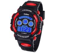 Edillas Montre Enfant,Adolescents Garçons Digitale Extérieur Sport 5ATM Etanche Multifonction Montre Et Protection Environnementale Non Toxique,Alarme Et Calendrier Date Minuteur