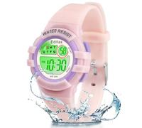 Edillas Montre Enfant,Adolescents Garçons Digitale Extérieur Sport 5ATM Etanche Multifonction Montre Et Protection Environnementale Non Toxique,Alarme Et Calendrier Date Minuteur (Rose-8206b)