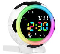Edillas Réveil Enfant Digital Football/pêche avec Veilleuse et Double Alarme,Réveil Numérique avec Snooze,6 Sonneries, Rentrée/Anniversaire/Noël pour Garçons et Filles 4-15 Ans (Football)