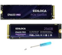 Ediloca EN600 Pro SSD PCle 3.0x4, NVMe M.2 2280, Cache SLC, 1400 Mo/s en Lecture, 550 Mo/s en écriture, 3D NAND TLC, Disque SSD Interne, Compatible avec Les Ordinateurs de Bureau et Portables -256 Go