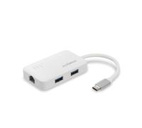 Edimax EU-4308 Station d'accueil USB 3.2 Gen 1 Type-C Blanc, 3x USB 3.2 Gen 1 Type-A, 1x RJ-45, Compatible Windows/macOS/Linux, Alimentation USB