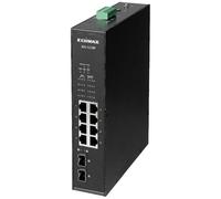 Edimax IGS-1210P - Commutateur Industriel 8 Ports Gigabit PoE+ DIN avec 2 Ports SFP