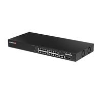 Edimax IGS-5218PLC Commutateur de Surveillance Industrielle VLAN 18 Ports Gigabit PoE+ Web Smart Switch avec 2 Ports Combo Gigabit RJ45/SFP