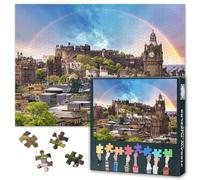 Édimbourg Château d'Édimbourg - Puzzle pour adultes - 1000 blocs - Puzzle du Mont Carlton d'Écosse - Puzzle pour adultes ou jouets pour amis plus âgés - 50 x 70 cm