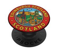 Edimbourg, Écosse, Voyage Aller-Retour, Souvenir, Ville, Cadeau Touristique PopSockets PopGrip Adhésif