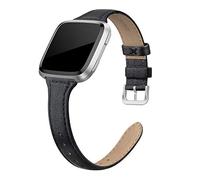 EDIMENS Bracelet en cuir véritable compatible avec Fitbit Versa 2/Fitbit Versa Lite & SE/Fitbit Versa, bracelet de rechange fin en cuir pour homme et femme, 5.5" - 7.9", Unique