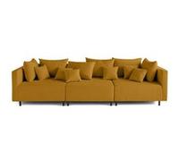 Edinburg - canapé modulable 3 places - velours côtelé - Jaune Jaune