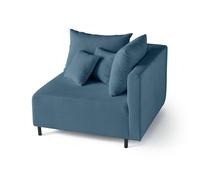 Edinburg - module d'assise d'angle droit - en velours côtelé - Bleu